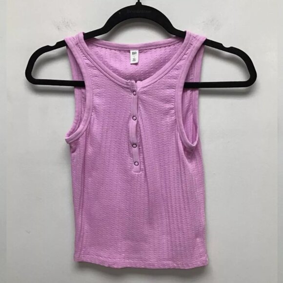 Bp Womens Tank Top Solid Purple Sleeveless Scoop Neck Snap Button Front S New - Picture 1 of 5